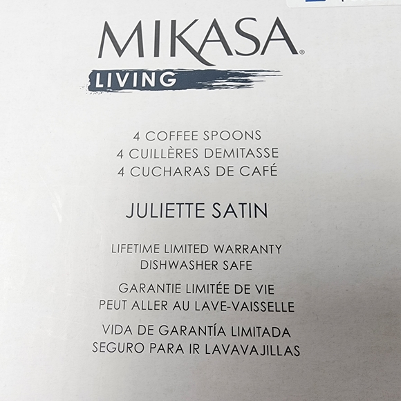 Mikasa Juliette Satin Coffee Spoons (Set of 4, NWT) - Picture 3 of 5